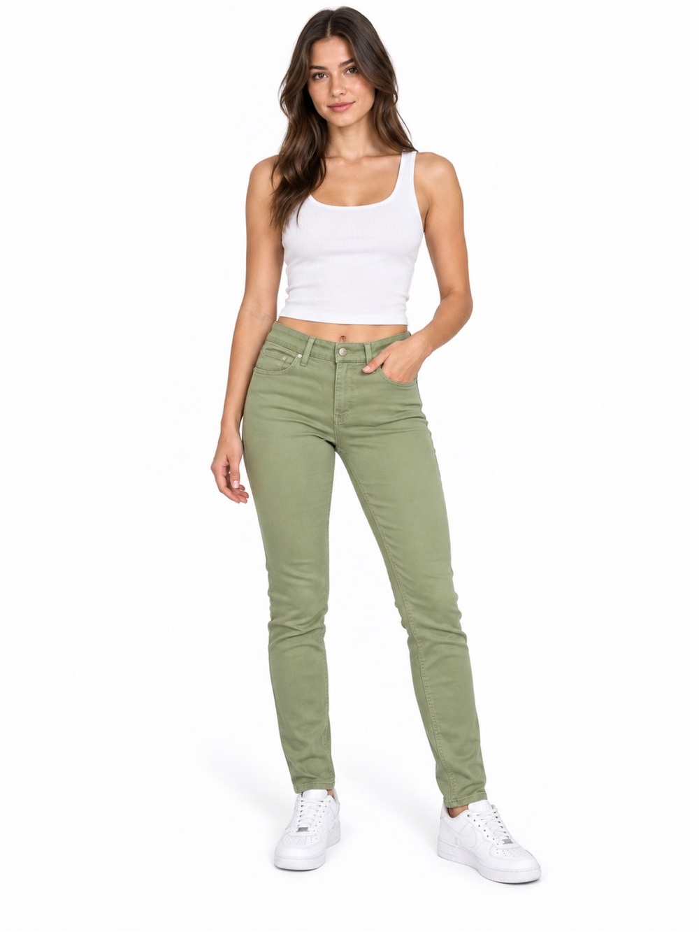Seven7 Olive Skinny Jeans